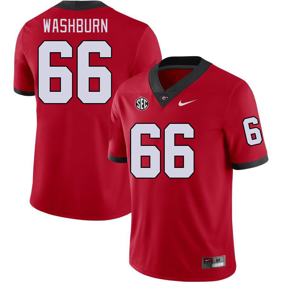 Men #66 Jonathan Washburn Georgia Bulldogs College Football Jerseys Stitched-Red